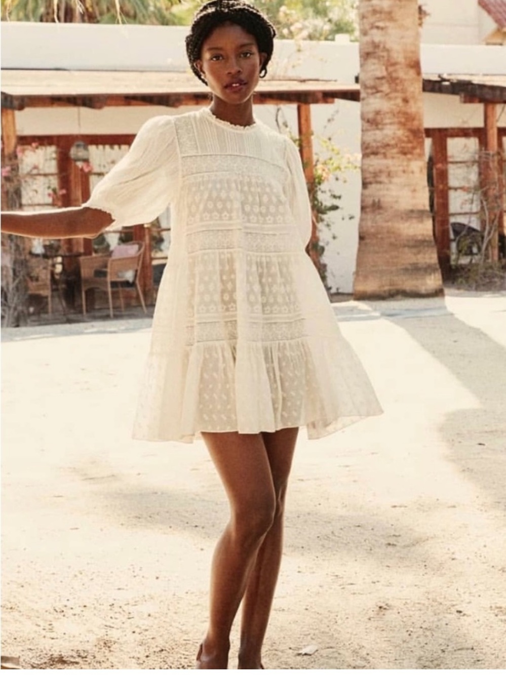Dôen Doen Nerine Dress Salt White Lace Size L